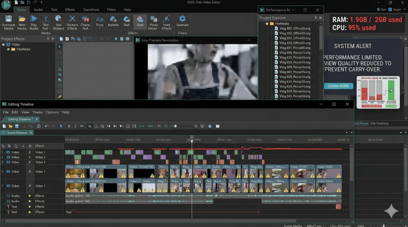 Editing timeline screenshot